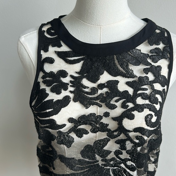 ASTR Women’s Whimsigoth Mesh Lace Floral Sequin Fringe Feminine Sleeveless Top S - Picture 2 of 7
